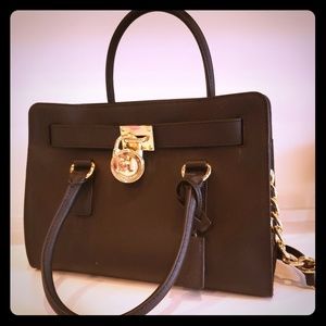 Michael Kors Hamilton black satchel purse